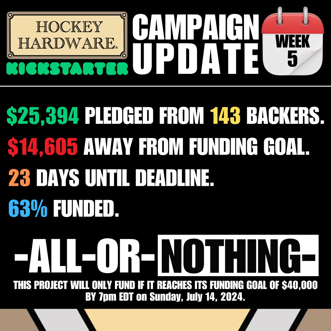 Hockey Hardware Kickstarter Update: Week 5