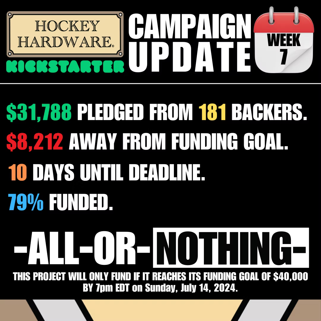 Hockey Hardware Kickstarter Update: Week 7