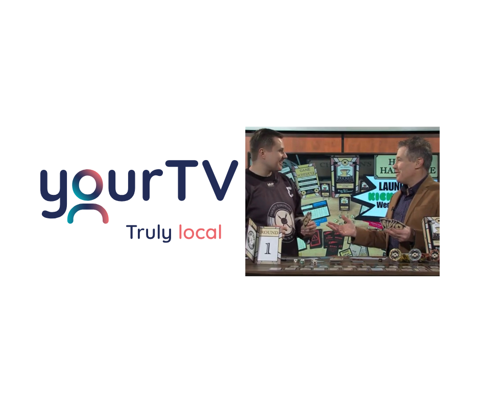 The YourTV logo next to an image of Hockey Hardware creator and FACE-OFF GAMES owner Billy Morrison and The Source host Mike Balsom.